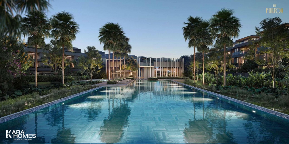 Hồ bơi dài 50m nằm trong khuôn viên Clubhouse, mang đến không gian thư giãn lý tưởng giữa thiên nhiên xanh mát