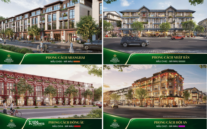 Nhà phố liền kề với nhiều phong cách thiết kế khác nhau