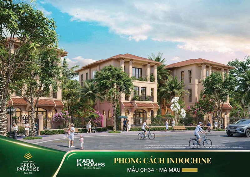 Phối cảnh biệt thự đơn lập phong cách Indochine