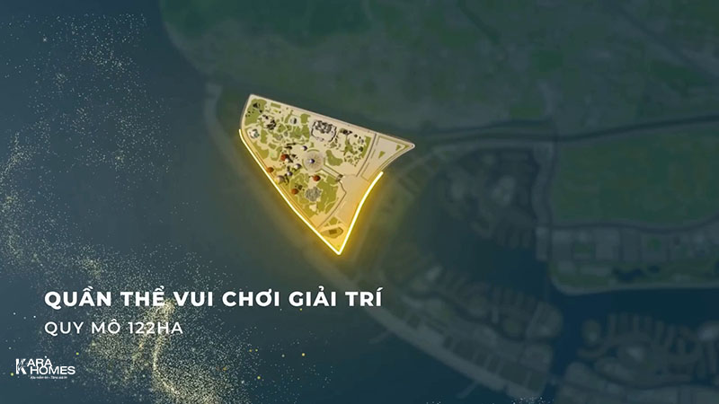 Quần thể giải trí 122ha Cần Giờ nằm tại phía Tây Nam phân khu The Haven Bay