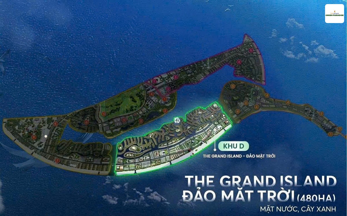 Phân khu The Grand Island nằm ở phía Đông Nam của đại đô thị biển