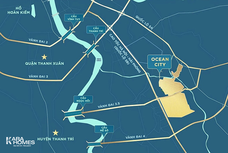 Cầu Ngọc Hồi sẽ giúp các dự án tại Ocean City di chuyển nhanh vào trung tâm Hà Nội.