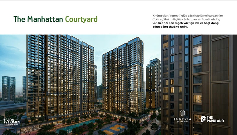 Công viên nội khu rộng lớn mang lại không khí thoáng đãng cho cư dân