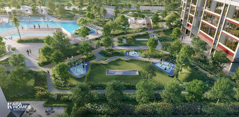 Mỗi phân khu sở hữu một công viên "compound" riêng