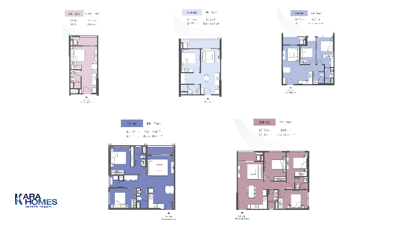 Mặt bằng điển hình của các sản phẩm căn hộ tại dự án