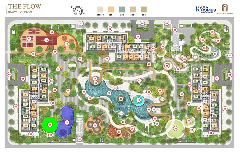 Mỗi tòa căn hộ có khoảng 520 căn, với trung bình 20 căn trên mỗi mặt sàn