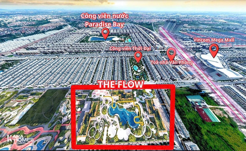 Vị trí “cửa ngõ” của The Flow trong quần thể đại đô thị
