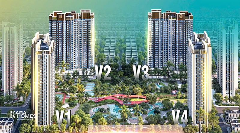 The Vision gồm 4 tòa căn hộ từ V1 đến V4