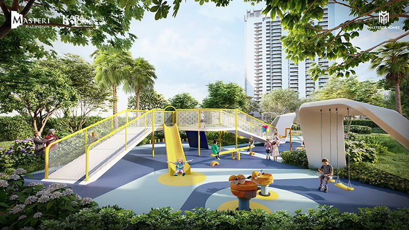 Khu vui chơi trẻ em, an toàn và rộng rãi