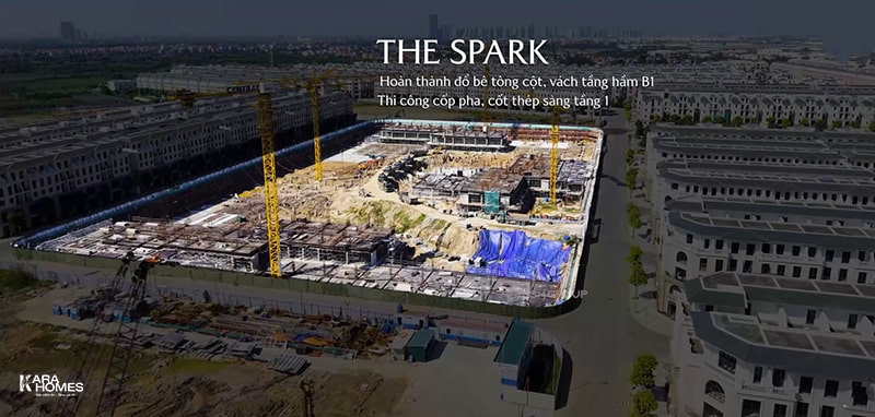 Tiến độ xây dựng T12/ 2025 của phân khu The Spark
