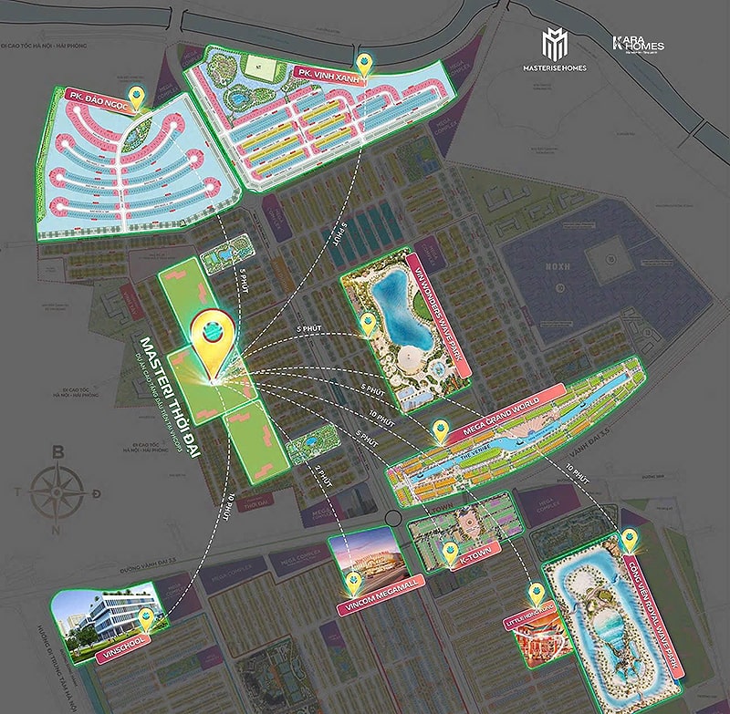 Dự án là trung tâm kết nối, thuận tiện đến các tiện ích trong siêu đô thị OCP