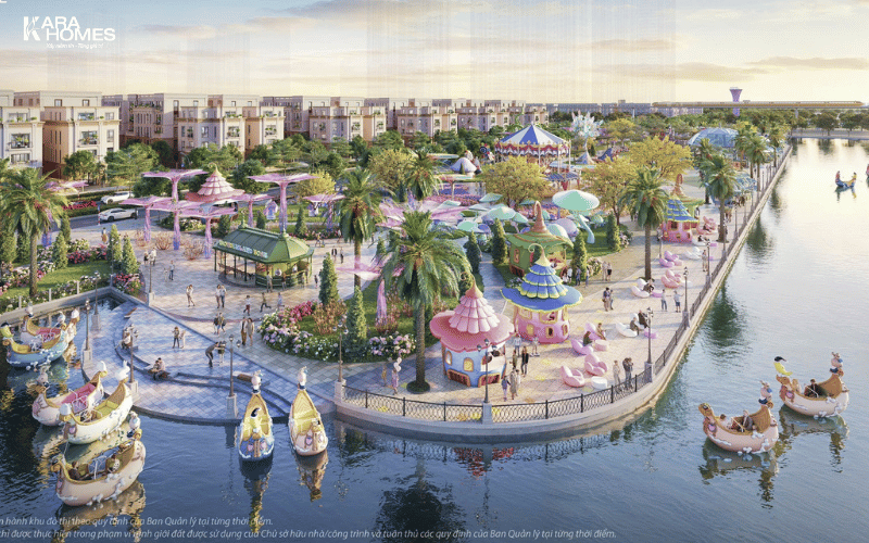 Bến thuyền cổ tích gắn với mặt nước hồ Thiên Nga