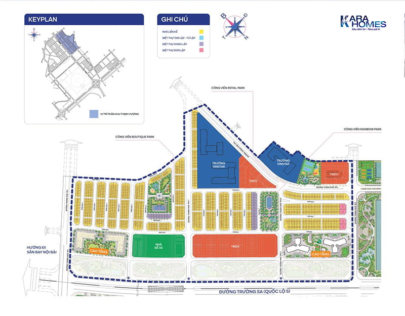 Mặt bằng quy hoạch không gian của Thịnh Vượng