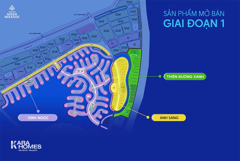 Các sản phẩm và tiểu khu chức năng mở bán GĐ1
