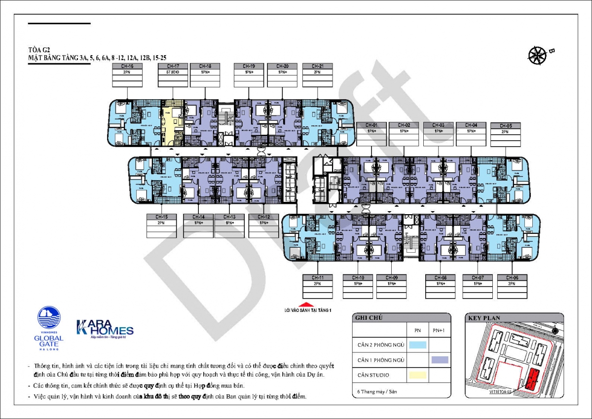 Mặt bằng chung cư Vinhomes Hạ Long Xanh với thiết kế kính cong