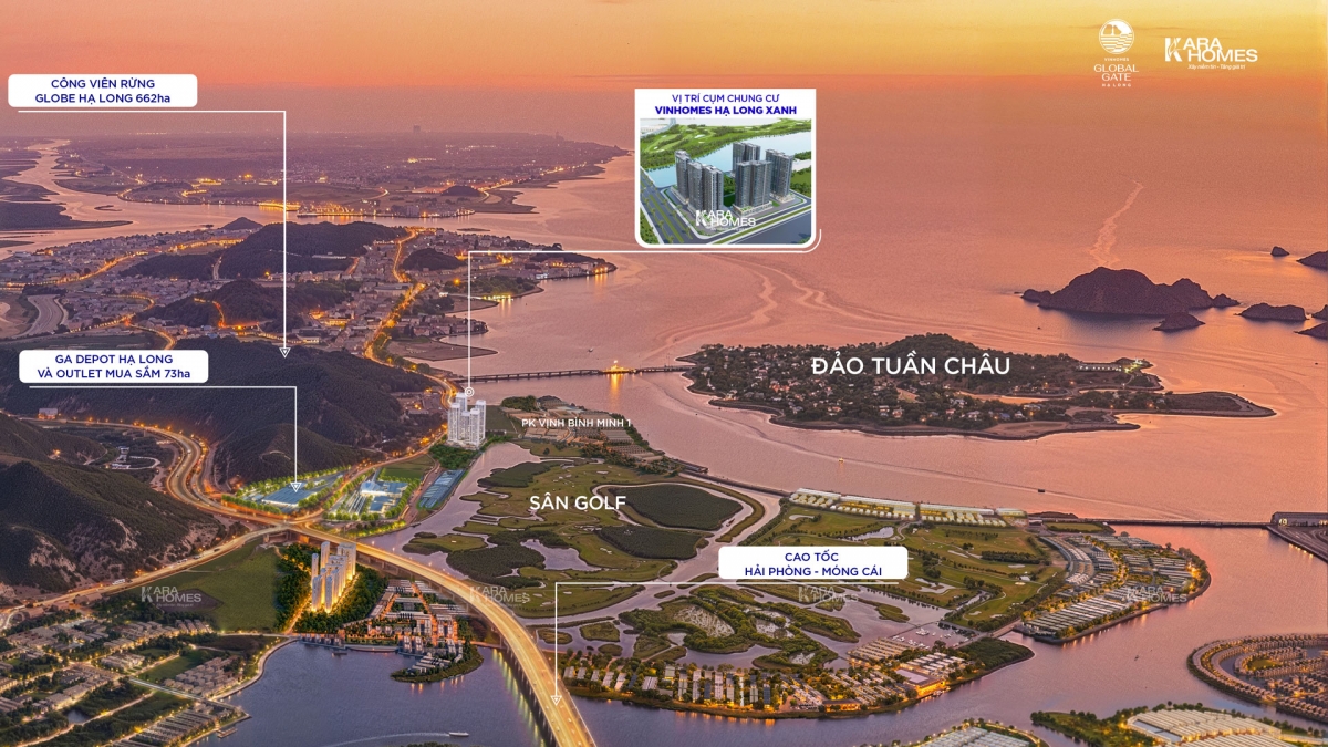 Vị trí chung cư Vinhomes Hạ Long Xanh trên bản độ quy hoạch dự án Vinhomes Global Gate Hạ Long