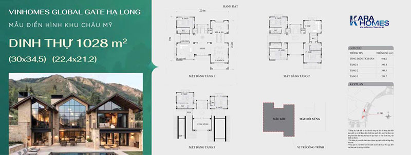 Mẫu dinh thự 1.028m² – biểu tượng đẳng cấp tại phân khu Châu Mỹ