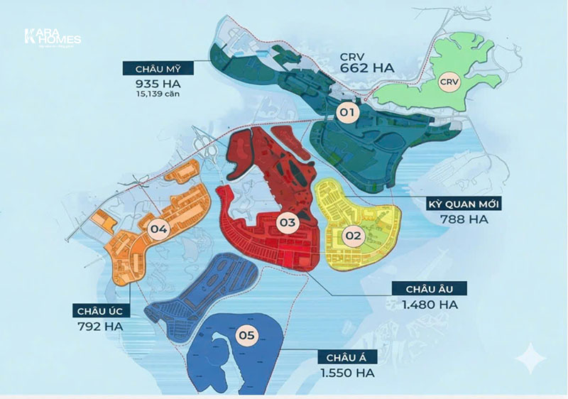 Vị trí phân khu Châu Mỹ Vinhomes Global Gate Hạ Long