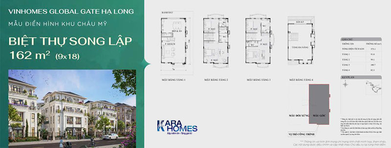 Biệt thự song lập 162m² thiết kế cân đối, không gian sống thoáng đãng