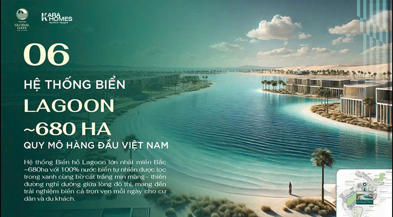 Biển Lagoon quy mô lớn – điểm nhấn trong hệ tiện ích Vinhomes Global Gate Hạ Long