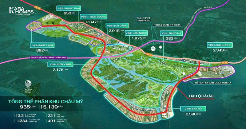 Cơ cấu sản phẩm tại các tiểu khu thuộc phân khu Châu Mỹ