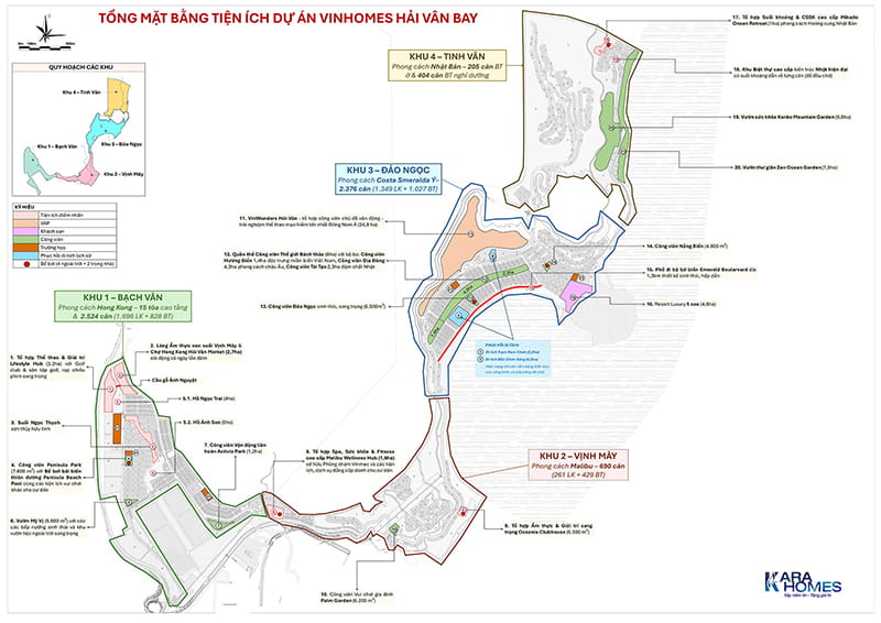 Quy hoạch mặt bằng tiện ích Vinhome Hải Vân Bay Đà Nẵng