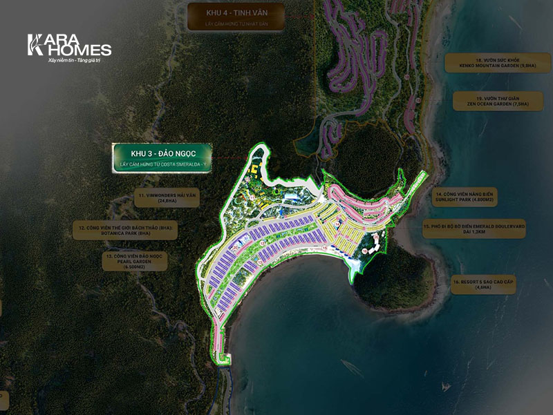 Toàn cảnh quy hoạch phân khu Đảo Ngọc trong đại đô thị Vinhomes Hải Vân Bay