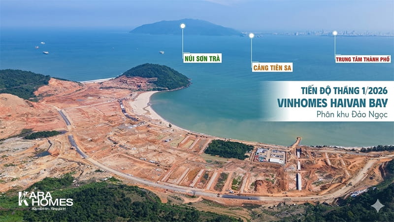 Phân khu Đảo Ngọc đang tiến hành ép cọc và hoàn thiện phần móng công trình.