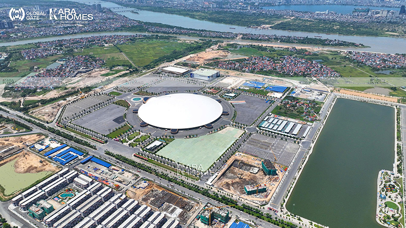 Trung tâm Triển lãm Quốc gia The Grand Expo đã lộ rõ kết cấu mái vòm biểu tượng
