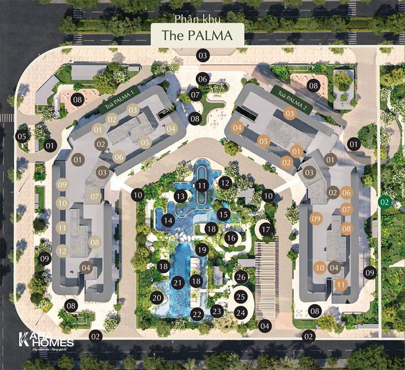 Hai tháp chữ V độc đáo với góc mở 120° giúp tối ưu tầm nhìn