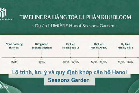 Lộ trình, lưu ý và quy định khớp căn hộ Hanoi Seasons Garden 