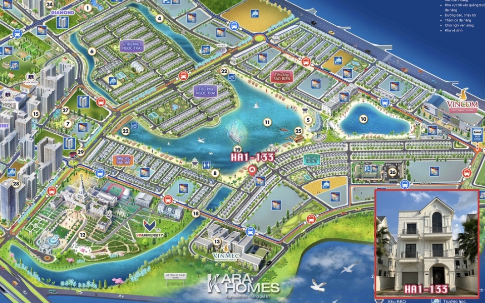 Bán biệt thự đơn lập Hải Âu 1 Vinhomes Ocean Park Shophouse HA1-133: đặc quyền kinh doanh sinh lời bền vững