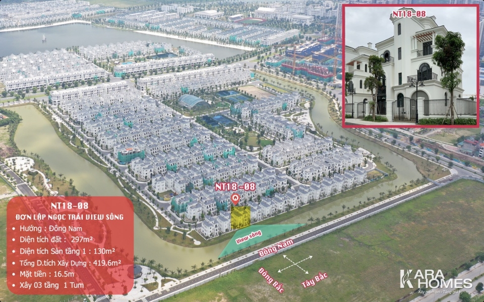 Đơn Lập NT18-08 thanh bình ven “Hồ Đảo Cọ” Ngọc Trai