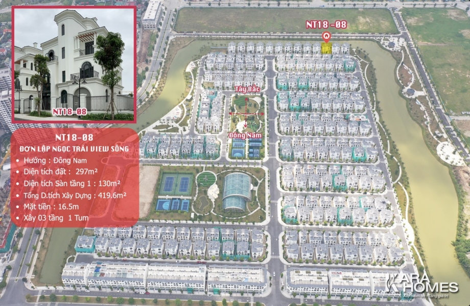 Đơn Lập NT18-08 thanh bình ven “Hồ Đảo Cọ” Ngọc Trai