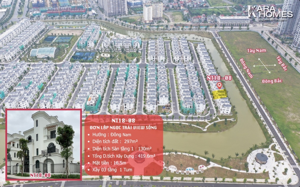 Đơn Lập NT18-08 thanh bình ven “Hồ Đảo Cọ” Ngọc Trai