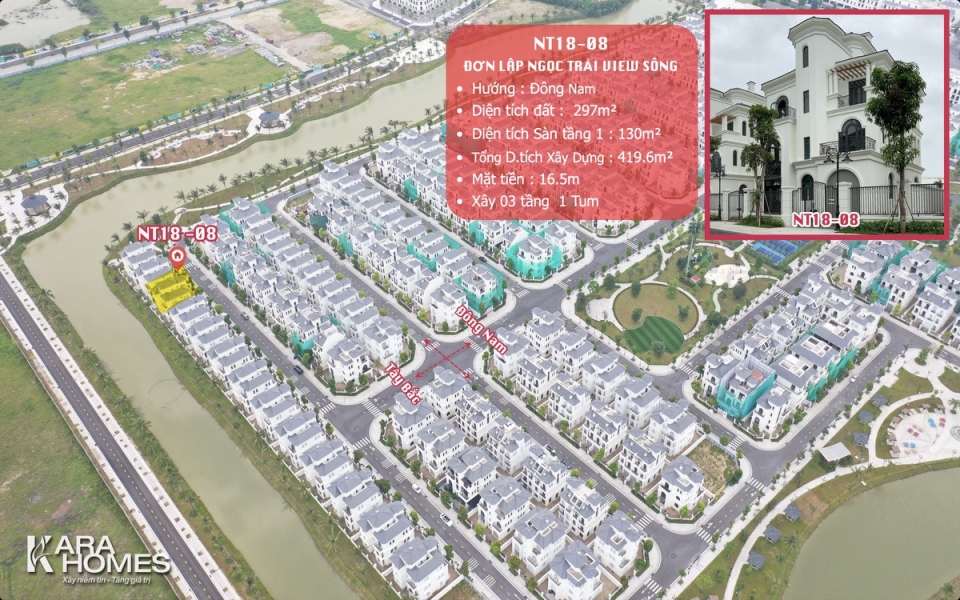 Đơn Lập NT18-08 thanh bình ven “Hồ Đảo Cọ” Ngọc Trai