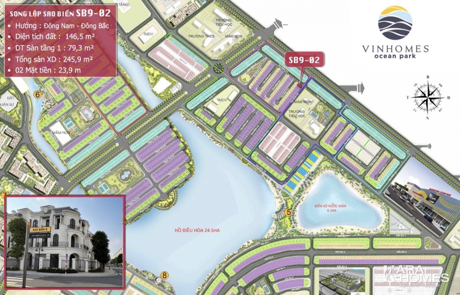 Bán biệt thự Song Lập Góc Sao Biển SB09-02 - Giá tốt - Vinhomes Ocean Park