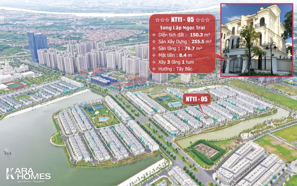Bán biệt thự Song Lập Tây Bắc dãy Ngọc Trai 11 tại KĐT Vinhomes Ocean Park