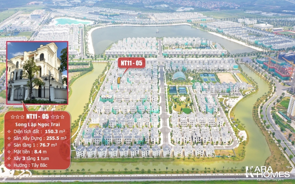 Bán biệt thự Song Lập Tây Bắc dãy Ngọc Trai 11 tại KĐT Vinhomes Ocean Park