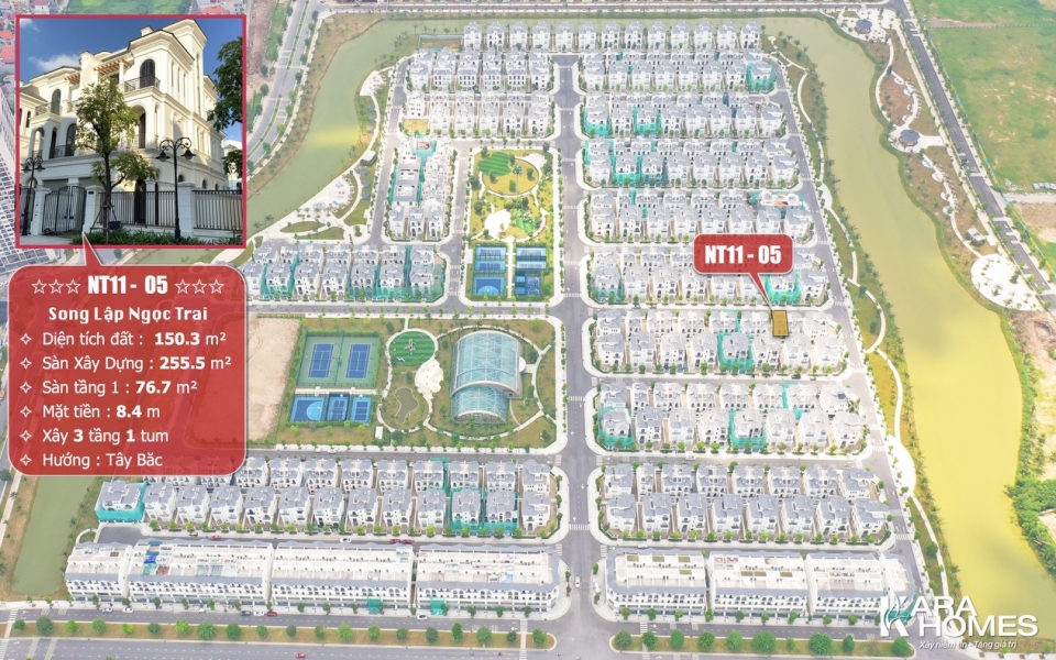 Bán biệt thự Song Lập Tây Bắc dãy Ngọc Trai 11 tại KĐT Vinhomes Ocean Park