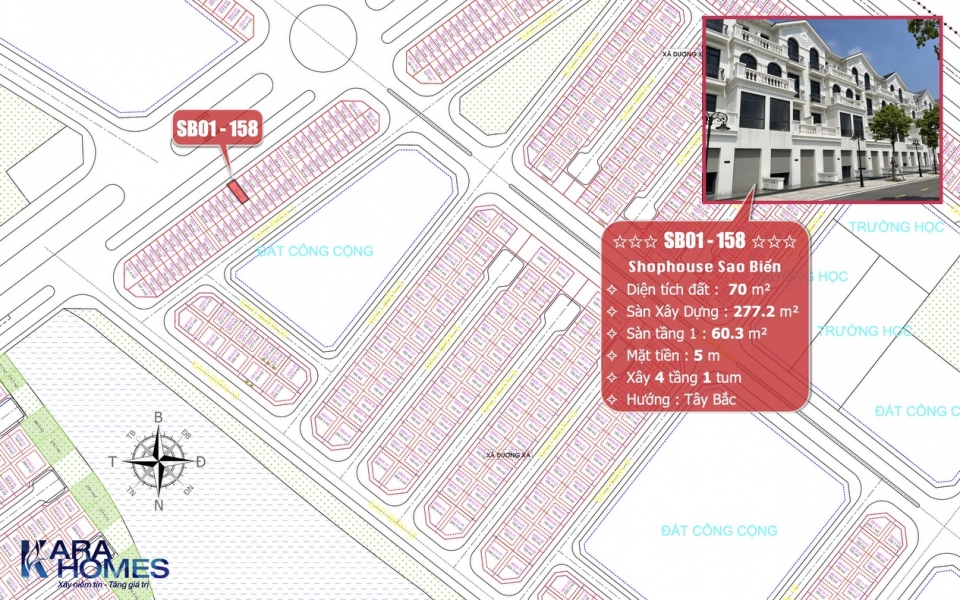 Bán Shophouse dãy Sao Biển 01 trên trục đường 52m tại KĐT Vinhomes Ocean Park