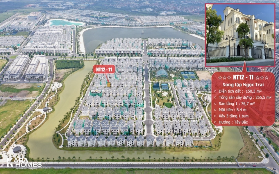 Bán biệt thự Song Lập Tây Bắc dãy Ngọc Trai 12 tại KĐT Vinhomes Ocean Park