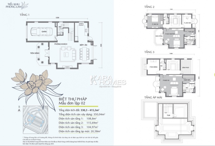 Bán biệt thự đơn lập góc tiểu khu Phong Lan tại KĐT Vinhomes the Harmony