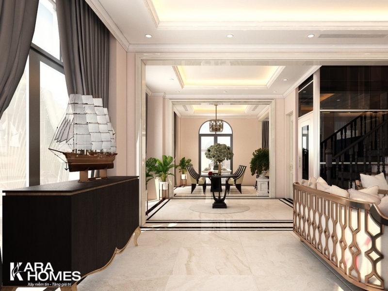 Cho thuê biệt thự song lập dãy NT03 tại tiểu khu Ngọc Trai đảo nhỏ, hướng Tây Bắc, View vườn hoa, bể bơi đã hoàn thiện đẹp