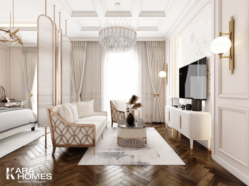 Cho thuê biệt thự song lập dãy NT03 tại tiểu khu Ngọc Trai đảo nhỏ, hướng Tây Bắc, View vườn hoa, bể bơi đã hoàn thiện đẹp