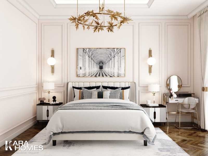 Cho thuê biệt thự song lập dãy NT03 tại tiểu khu Ngọc Trai đảo nhỏ, hướng Tây Bắc, View vườn hoa, bể bơi đã hoàn thiện đẹp