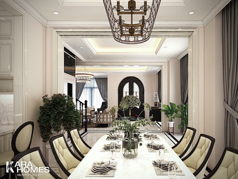 Cho thuê biệt thự song lập dãy NT03 tại tiểu khu Ngọc Trai đảo nhỏ, hướng Tây Bắc, View vườn hoa, bể bơi đã hoàn thiện đẹp