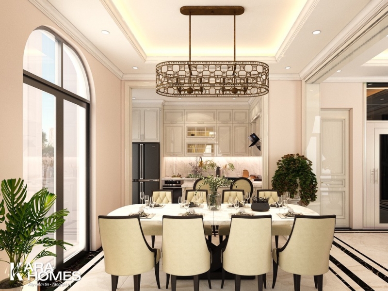 Cho thuê biệt thự song lập dãy NT03 tại tiểu khu Ngọc Trai đảo nhỏ, hướng Tây Bắc, View vườn hoa, bể bơi đã hoàn thiện đẹp