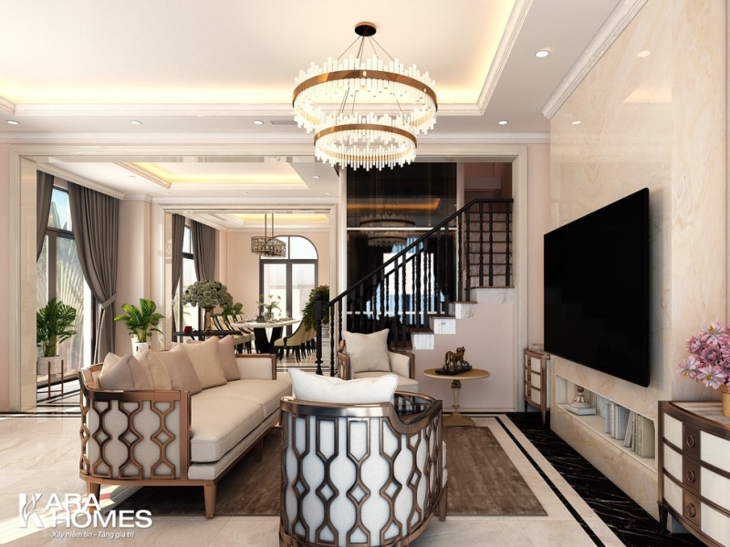 Cho thuê biệt thự song lập dãy NT03 tại tiểu khu Ngọc Trai đảo nhỏ, hướng Tây Bắc, View vườn hoa, bể bơi đã hoàn thiện đẹp