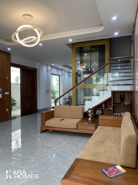 Cho thuê biệt thự Song Lập Vinhomes Ocean Park - Ngọc Trai NT03, hướng Tây Bắc đã hoàn thiện nội thất